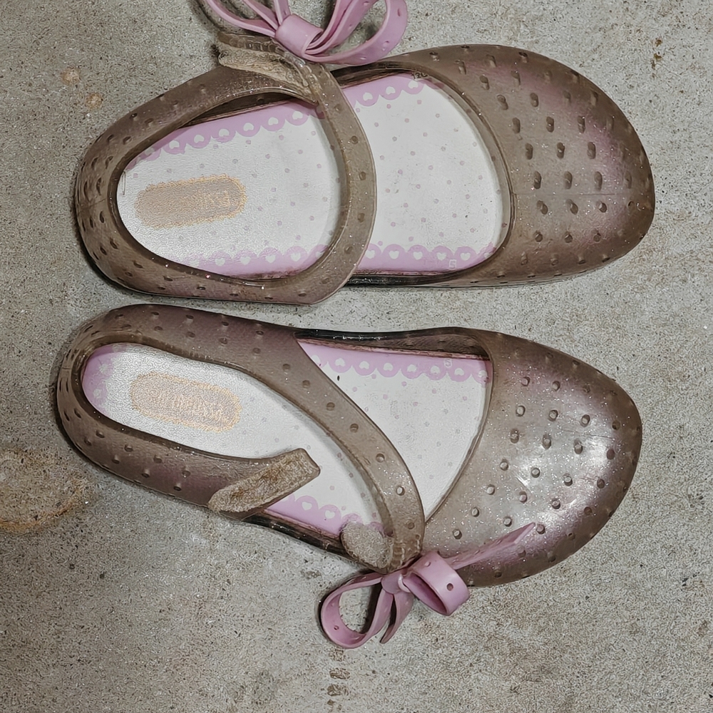 Kids Brown Shoes with Pink Accents